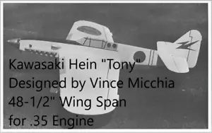 Laser Cut Rib Kit Kawasaki Hien Hein 'Tony' 48.5" WS for .35 Control Line Engine - Picture 1 of 6