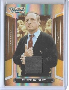 2008 DONRUSS LEGENDS VINCE DOOLEY MIRROR GOLD RELIC CARD #82 ~ 05/25 ~ GEORGIA