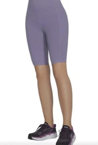 Short de vélo actif femme SKECHERS GoWalk taille haute Avenger LAVENDER LARGE neuf avec étiquette - Photo 1 sur 4