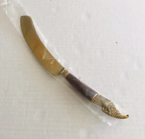 Brass and Wood Flatware Thailand Dragon Tip Cake Knife - Picture 1 of 5