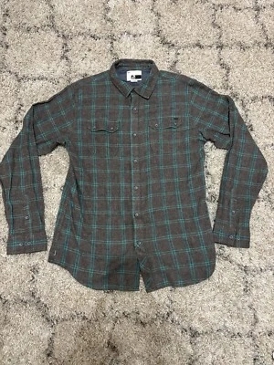 Reef Men's Flannel Long Sleeve Indigo Button Down Shirt Front Pocket Size XL - Image 1 of 4