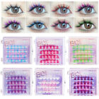Coloured Eyelash Extensions Individual Lashes Segmented Purple Blue Eye Makeup
