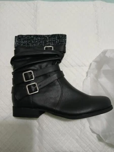 VJH confort Women's Mid Calf Boot,Round Toe Low Heel Comfort Slouchy Bootie with - Picture 1 of 8