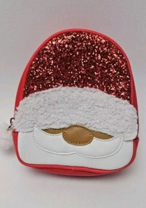 Bath & Body Works Santa Claus Red Glitter Bag Makeup Cosmetic Sparkle - Picture 1 of 4