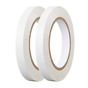 1/4" 2 Rolls Double Sided Adhesive Sticky Tape for Arts, DIY, Card 1/4in (6mm)