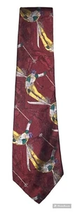 Vintage POLO Ralph Lauren Neiman Marcus Mens Skier Silk Tie SPORTS Necktie USA - Picture 1 of 8