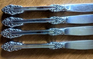 Set of Four Oneida Rembrandt Cube Dinner Knives 9 1/8" Glossy Stainless 4 - Picture 1 of 2