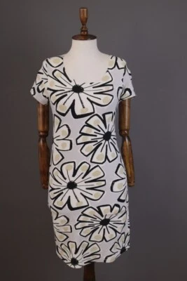 Marimekko Mika Piirainen Gray Floral Short Sleeve A-Line Shift Dress - Image 1 of 4