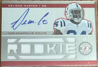 2011 Totally Certified Freshman Fabric Signature Red Delone Carter #212  229/300 - Image 1 of 2