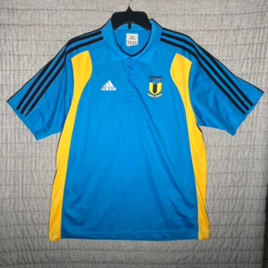 Adidas Bahamas Olympic Team Polo Shirt Blue Yellow Short Sleeve Mens XL - Picture 1 of 7