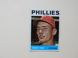 1964 Topps Baseball Trading Card # 347 - Bobby Wine - Phila. Phillies - SS - Picture 1 of 2