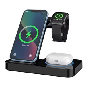 4-in-1 Fast Wireless Charger Station Dock For Apple Watch iPhone 16 15 Pro Max - Picture 1 of 5