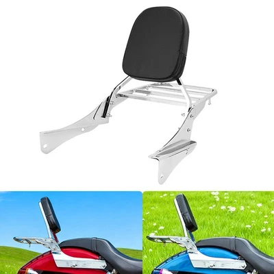 Backrest Sissy Bar Luggage Rack Fit For Honda Shadow Spirit VT750DC 01-03 05-07 - Image 1 of 4