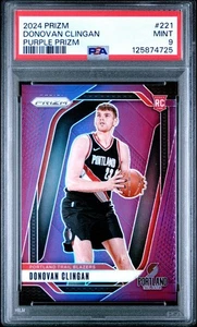 Baloncesto Donovan Clingan 2024-25 Panini Purple Prizm (RC) /99 #221 ¡PSA 9! - Imagen 1 de 2