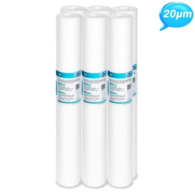 6 Pack 20 Micron 20"x2.5" Big Blue Sediment Water Filter Whole House Replacement - Image 1 of 4
