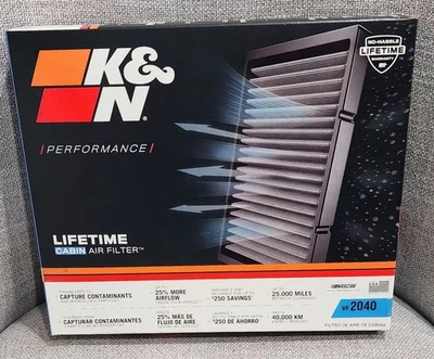 Filtro de aire de cabina K&N VF2040 2004-2023 Chevy Cruze Cadillac SRX Buick Allure NUEVO Foto 1 de 4