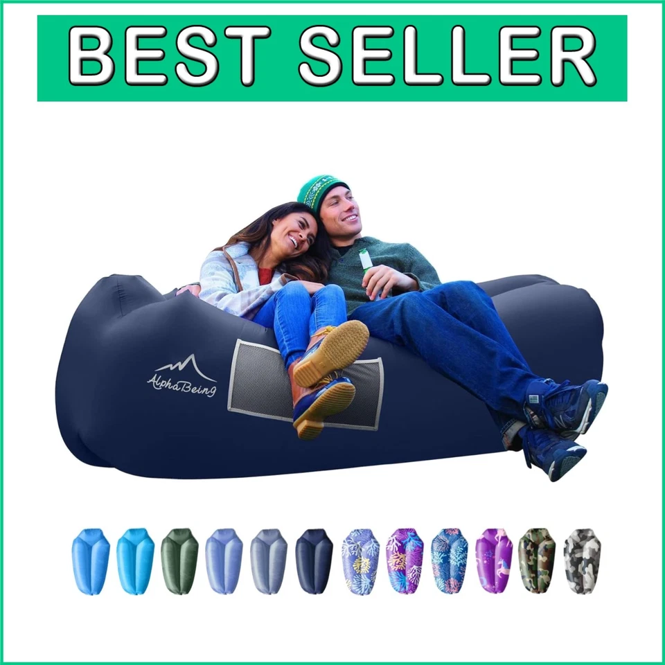 Inflatable Lounger Best Air for Travelling Camping Hiking Ideal Couch Pool Navy