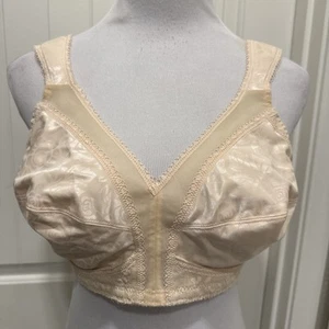Women SZ 40C Natural Beige Flower Wireless 18 Hour Bra by Playtex # 4693 - Picture 1 of 13