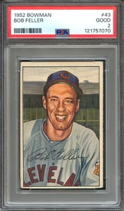 1952 Bowman #43 Bob Feller PSA 2 HOF Cleveland Indians 7070 - Picture 1 of 2