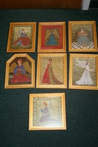 Set 7 Schutzengel gold gerahmte Lithographien Kay Jackson für Bombay Co. neuwertig - Bild 1 von 8