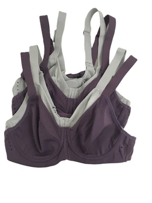 Goodmove Women's Ultimate Sports Bra x4 Pack Purple & Grey Underwired New F1 - Image 1 of 4
