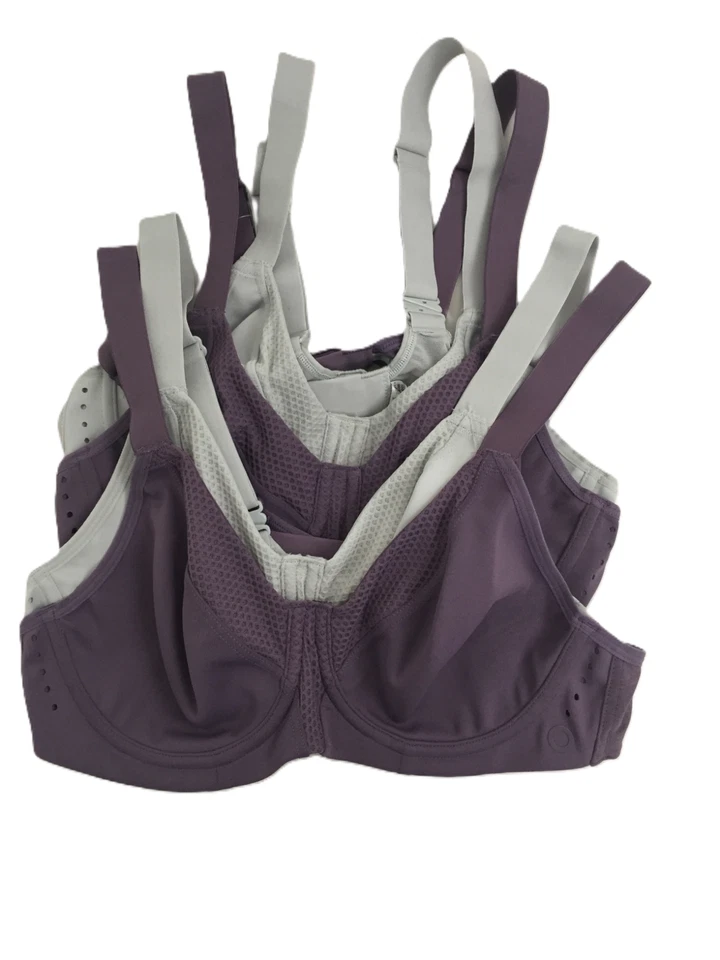 Goodmove Women's Ultimate Sports Bra x4 Pack Purple & Grey Underwired New F1 - Image 1 of 4