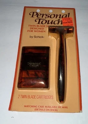 Винтажная женская бритва Schick Personal Touch картриджи с 2 двойными лезвиями новые из старых запасов - Изображение 1 из 4