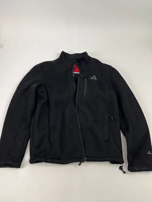 Gerry Jacket Black Waffle Knit Ribbed Fleece Line Full Zip Heavy - Men's Medium - Image 1 of 4