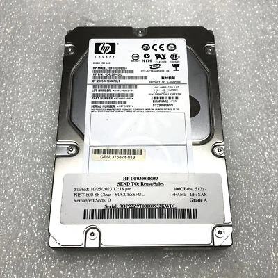 HP DF0300B8053 300GB 3.5" SAS Desktop Server Hard Disk Drive HDD Tested Grade A - Image 1 of 4