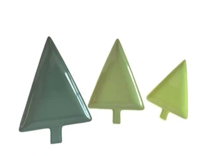 Juego de tres platos de merienda en forma de árbol de Navidad en 3 colores tamaños - Imagen 1 de 4