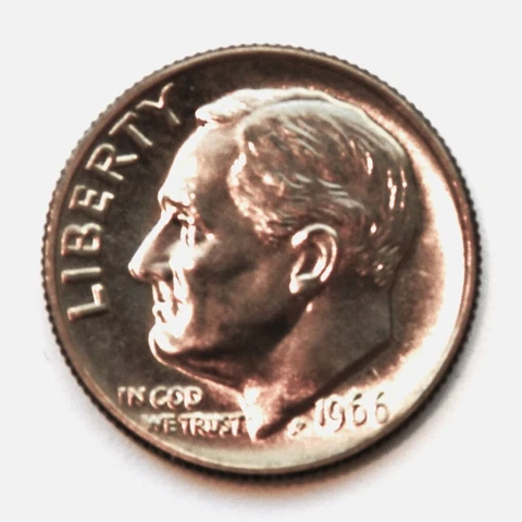 1966 10C SMS Roosevelt Dime (BU) Cover