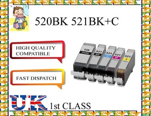 5 cartuchos de tinta compatibles CLI521 / PGI520 para Canon PIXMA NO ORIGINALES - Imagen 1 de 1