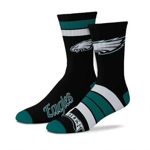 Philadelphia Eagles NFL Duo 2 Pack Pair Team Colors Large Mens Crew Socks Gift Cover