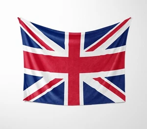 GB Flag Union Jack Flag Custom Made Soft Warm Fleece Blanket Home Decor Throw - Picture 1 of 6