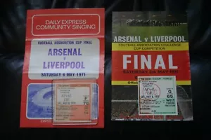 More details for arsenal v liverpool 1971 fa cup final programme, ticket, song sheet, coaster .