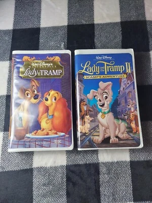 Lady and the Tramp + II Scamp's Adventure Disney VHS with clamshell case Lot - Image 1 of 4