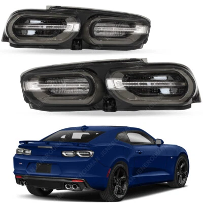 For 2019-24 Chevy Camaro LED Tail Lights Pair Smoke Black Taillights lamps LH RH - Image 1 of 4
