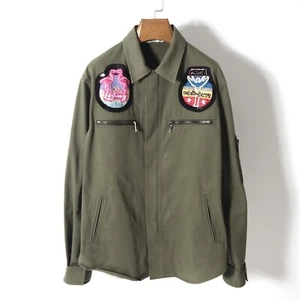 VALENTINO Cotton Military Jacket Green EU50 Men 5-ZA014 - Picture 1 of 9