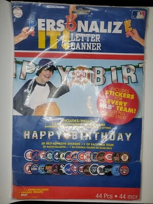 Kit de banner de cumpleaños Amscan MLB 2010 ¡44 piezas personalizables con pegatinas! 🔥🔥 Foto 1 de 2
