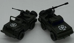 VTG Arco Ind. Ltd. Diecast Friction Pickup Truck & Jeep Lot Military Army Green - Picture 1 of 4