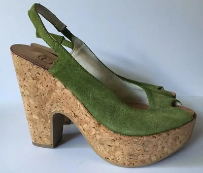 Scarpe sandali scamosciati tacco alto Bagatt Vero Cuoio usate in ottime condizioni taglia US 7 EU37 Made in Italy - Immagine 1 di 4