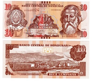 HONDURAS P-99b 10 Lempiras 2014 UNC - Picture 1 of 1