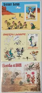 3 sheets France BF 55 46 34 Lucky Luke, Boule et Bill, Gaston Lagaffe - Picture 1 of 1