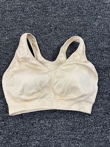 Fruit of the Loom Womens Bra Bralette Size Med Tan Padded No Wire Wide Strap