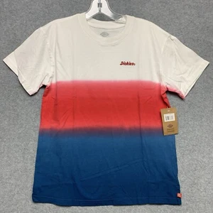 Dickies Women's Short Sleeve Cotton Tie Dye Red White Blue T-Shirt Size Size S - Picture 1 of 5