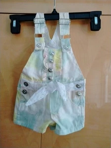 Kids Tie-Dye Overalls with Lace Belt and Button Details - Picture 1 of 2