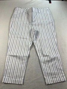 Chico's Größe 2 kurze so schlankmachende weiß blau gestreifte Hose - Bild 1 von 6