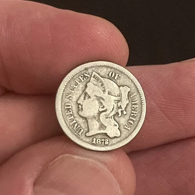 1872 Philadelphia Mint Three Cent Nickel Coin - Image 1 of 3