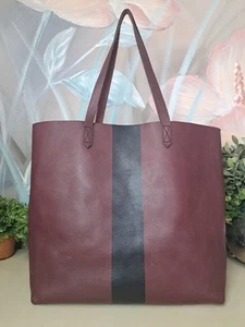Madewell Leather Paint Stripe Transport Tote - Picture 1 of 7