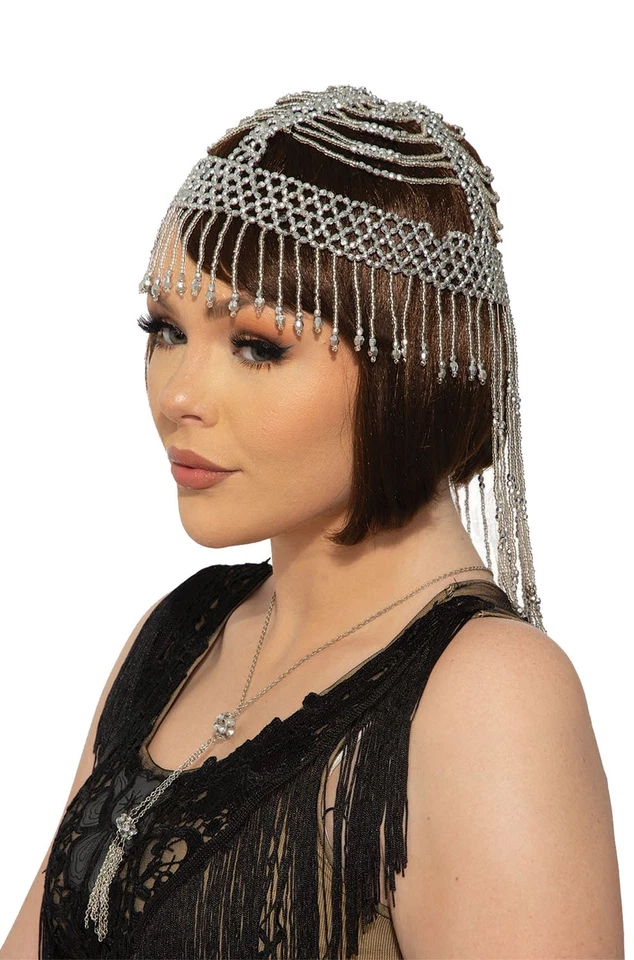 One Size Fits Most Womens Flapper Beaded Headpiece